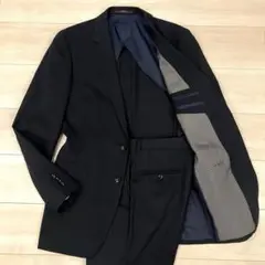 【極美品】パーフェクトスーツファクトリー スーツセットアップ 濃紺 無地 XL