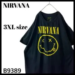 超BIG NIRVANA ニルヴァーナ スマイル ブラック×イエロー Tシャツのサムネイル