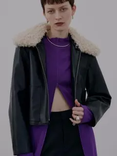 2WAY COMPACT FAKE LEATHER JACKET