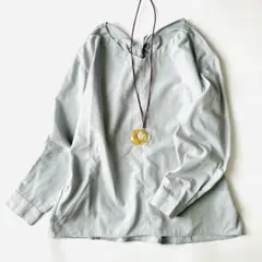 アーバンリサーチドアーズ　リネン混　バックツイスト　ブラウス　M ブルーグレー