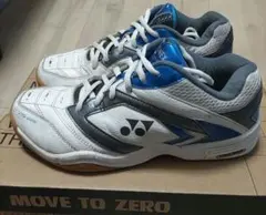 YONEX バドミントンシューズ パワークッション500 24㎝ 白/青