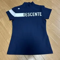 DESCENTE GOLF モックネック Tシャツ ラバーロゴ