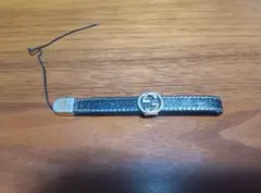 グッチ GUCCI ブラック レザー ストラップ キーホルダー Gロゴパーツ