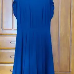 【KUMIKYOKU】ネイビー 半袖 フレアワンピース　15号