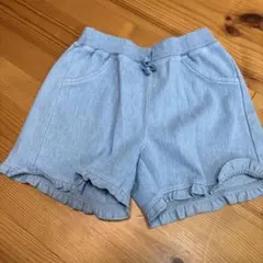 フリル付きショートパンツ 100cm ライトブルー