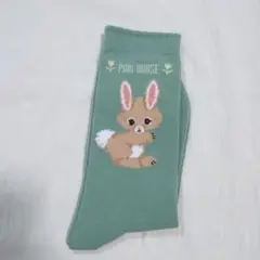 ピンクハウス　チューリップうさぎソックス　グリーンのサムネイル