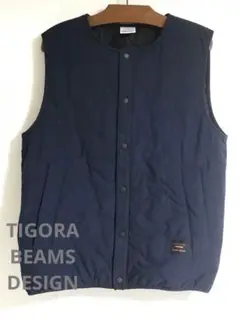 TIGORA BEAMS DESIGN ネイビー　メンズ　中綿入りベスト　M