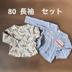 長袖 男の子 子供服 ロンT 80cm 恐竜 カットソー