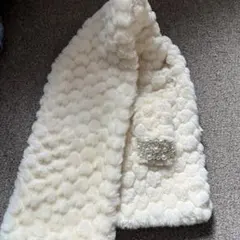 キルティングマフラー　ファー　ハート　ロリータ　白