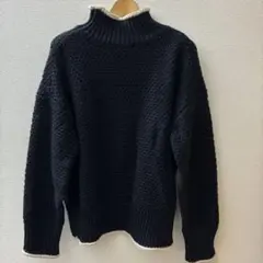 カノコ　ハイネック　ニット　ブラック