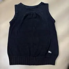 バーバリーブルーレーベル❤︎綿ニットのベスト 黒 Sサイズ相当　ホースロゴ