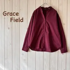 ＊Grace Field＊ スキッパーブラウス バンドカラー シャツブラウス M