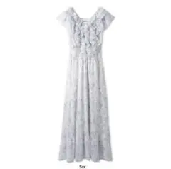 【正規品】SNIDEL Sustainableプリーツフリルワンピース　サックス