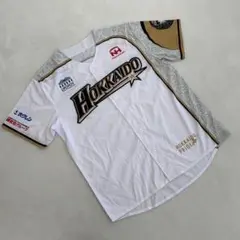北海道日本ハムファイターズ 野球シャツ 白 ゴールド グレー 半袖 F