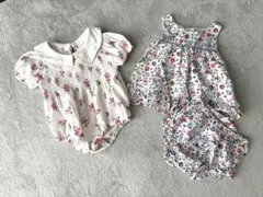 花柄ロンパース 2セット