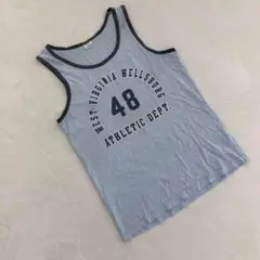 Champion タンクトップ グレー ロゴ プリント スポーツ ノースリーブ