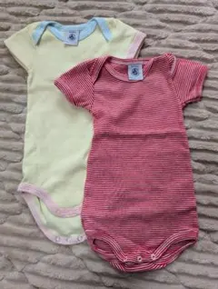 PETIT BATEAU 半袖ボディスーツ 2枚セット（6M）
