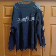 BANGOULUO ダメージ オーバーサイズ ニット トップス セーター XL