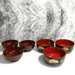 山中塗 吸物椀 5客 稲穂蒔絵 箱付 - メルカリ