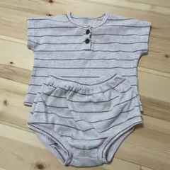 ベビー　ボーダー　セットアップ　半袖　ブルマ