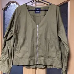 nano ノーカラージャケット オリーブ　目立った汚れ破れ無し