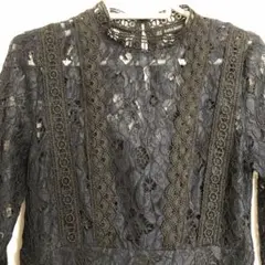 お値下げ⭐︎ZARA ワンピース M マキシ丈 総レース 濃紺 結婚式 二次会