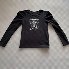 【美品】kate spade 黒 リボン柄 長袖カットソー140