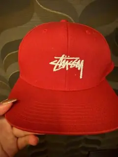 Stussy キャップ ボルドー 刺繍ロゴ ストリート - メルカリ