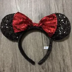 ミニーマウススパンコールカチューシャ