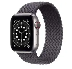 コンパチブル apple watch バンド ブレイデッドソロループ グレー