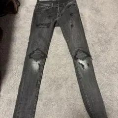 mnml ミニマル ダメージ スキニーデニム ブラック 黒デニム クラッシュ