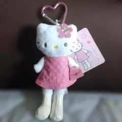 ハローキティ スタイルアップ マスコットキーホルダー ピンクキルト
