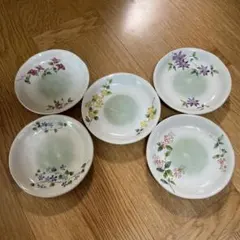 美濃焼　庫山窯　新品未使用 花柄 銘々皿 5枚セット 陶器のサムネイル