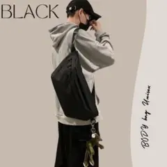 ボディバッグ メンズ レディース 男女兼用 ワンショルダー 2WAY ブラック