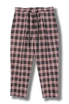 新品 VAINL ARCHIVE タック チェック スラックス パンツ レッドのサムネイル