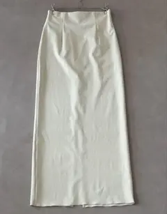 GALLARDAGALANTE ストレッチタイトスカート　マキシ丈　ベージュ系白