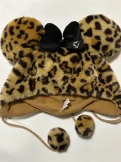 即購入可　ミニーマウス ヒョウ柄キャップ ファンキャップ ディズニー