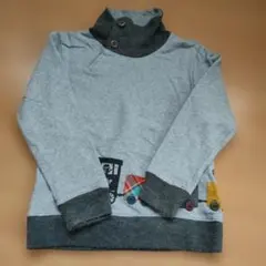 グレー 列車プリント トレーナー 130cm