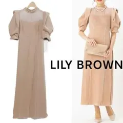 リリーブラウン　シアーネックベロアドレス　1