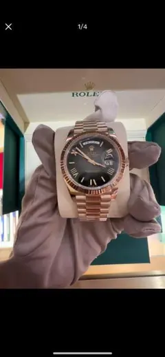 ROLEX 自動巻き 腕時計 黒文字盤