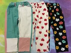 BREEZE シェフパンツ デニム ハート柄 花柄 3本セット
