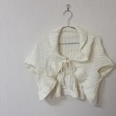 美品✨️アイボリー ショート カーディガン ボレロ 羽織り セーター おしゃれ