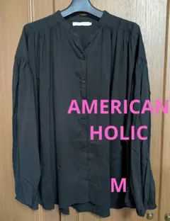 AMERICAN HOLIC 薄手長袖 ブラウス ブラック Mのサムネイル