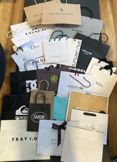 ブランド紙袋30枚！とグッチうちわ　ディオール、バレンシアガ、プラダ、コーチ