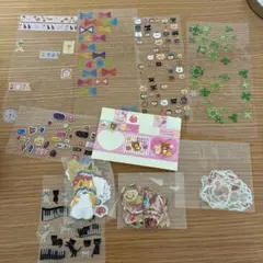 平成レトロシール　リラックマ　クローバー　ぷくぷくシール　犬猫　クマ