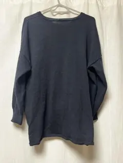 Mao made ダークネイビー Vネック長袖ニットのサムネイル