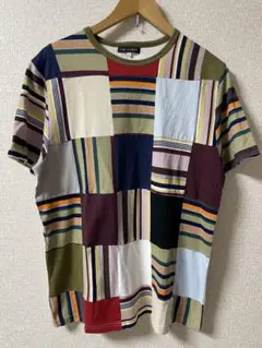 オードリーアンドジョンワッド　カットソー　マルチカラー　クレイジーパターン　中古