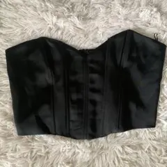 Zara ブラックサテンコルセットビスチェ