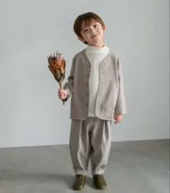 riziere シングルノーカラージャケット　セットアップ　ライトブラウン