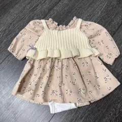 petit main 花柄ワンピース ビスチェ付き　80cm